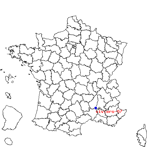 localisation sur le carte de viviers-07 