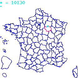 localisation sur le carte de Lignières 10130