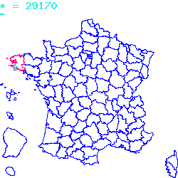 localisation sur le carte de Saint-Évarzec 29170