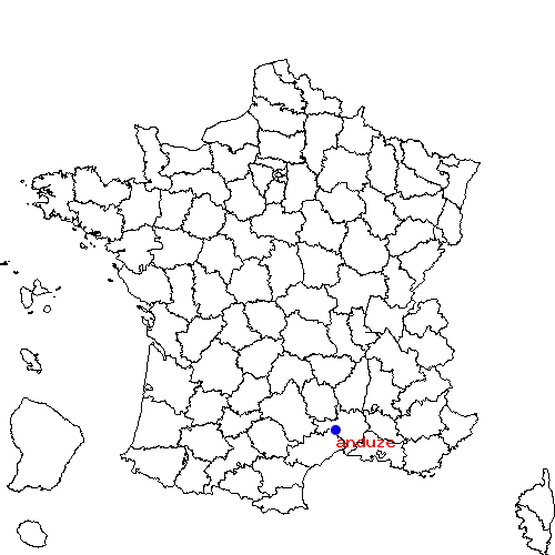 localisation sur le carte de anduze 