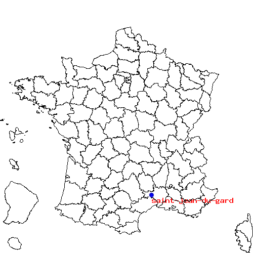 localisation sur le carte de saint-jean-du-gard 