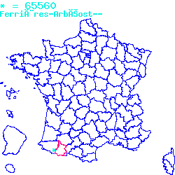 localisation sur le carte de Ferrières 65560