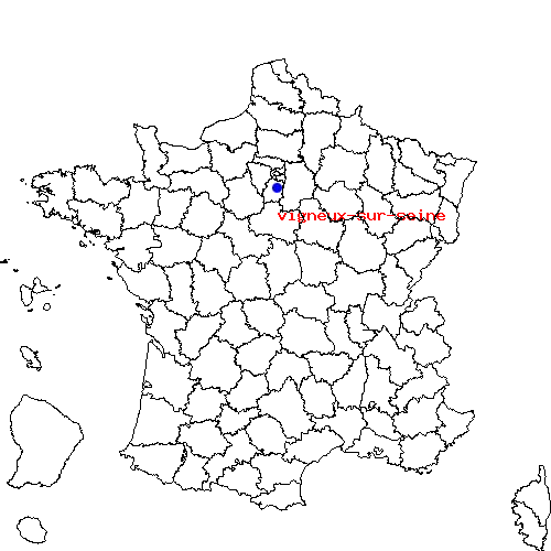 localisation sur le carte de vigneux-sur-seine 