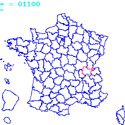 localisation sur le carte de Géovreisset 01100