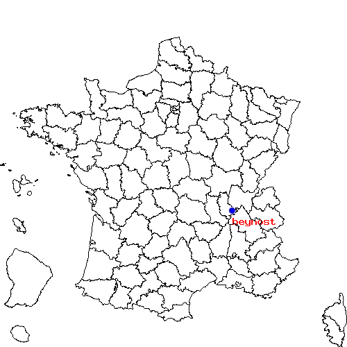localisation sur le carte de beynost 