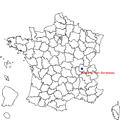 localisation sur le carte de bourg-en-bresse 