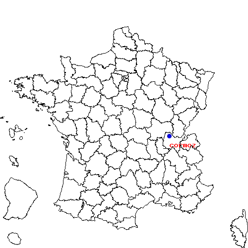 localisation sur le carte de cormoz 