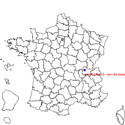 localisation sur le carte de montrevel-en-bresse 