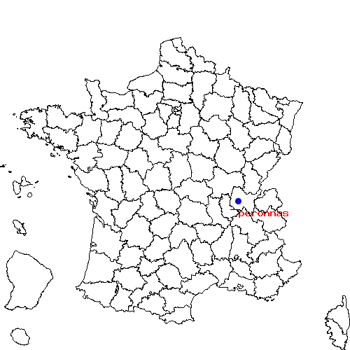 localisation sur le carte de peronnas 