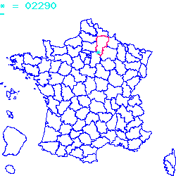 localisation sur le carte de Berny-Rivière 02290