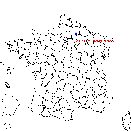 localisation sur le carte de athies-sous-laon 