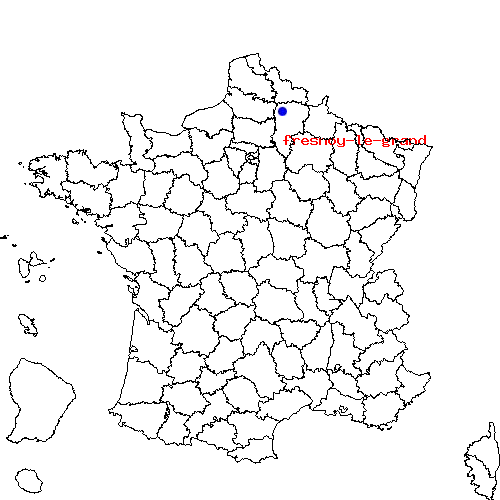 localisation sur le carte de fresnoy-le-grand 