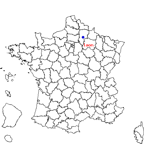 localisation sur le carte de laon 