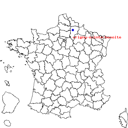 localisation sur le carte de origny-sainte-benoite 