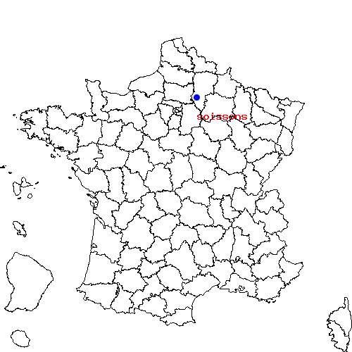 localisation sur le carte de soissons 