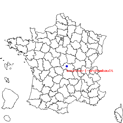 localisation sur le carte de bourbon-l-archambault 