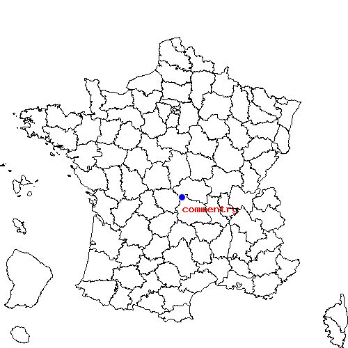 localisation sur le carte de commentry 