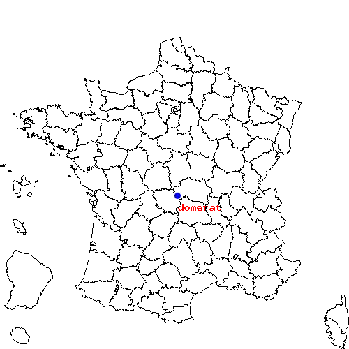 localisation sur le carte de domerat 