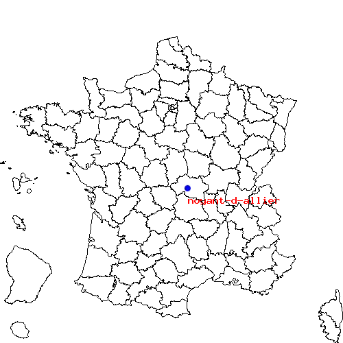localisation sur le carte de noyant-d-allier 