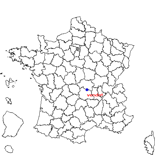 localisation sur le carte de vendat 
