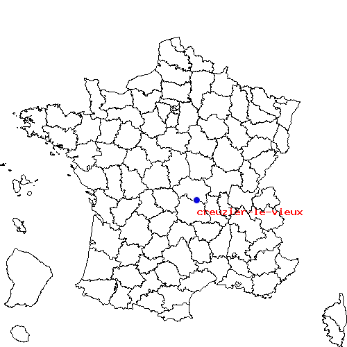 localisation sur le carte de creuzier-le-vieux 