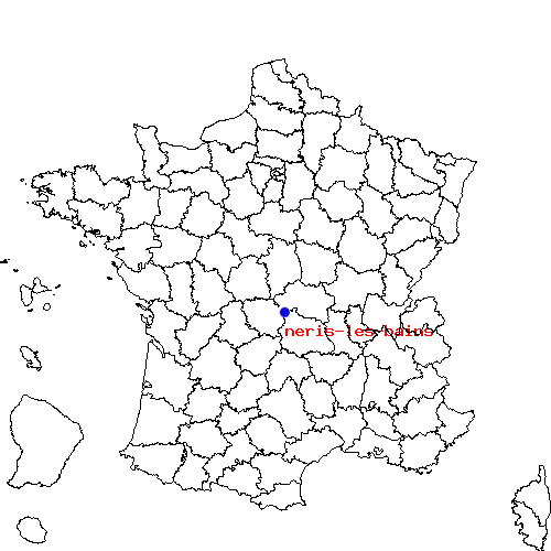 localisation sur le carte de neris-les-bains 