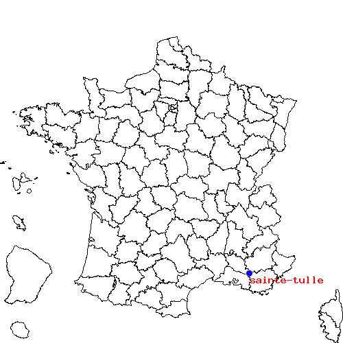 localisation sur le carte de sainte-tulle 