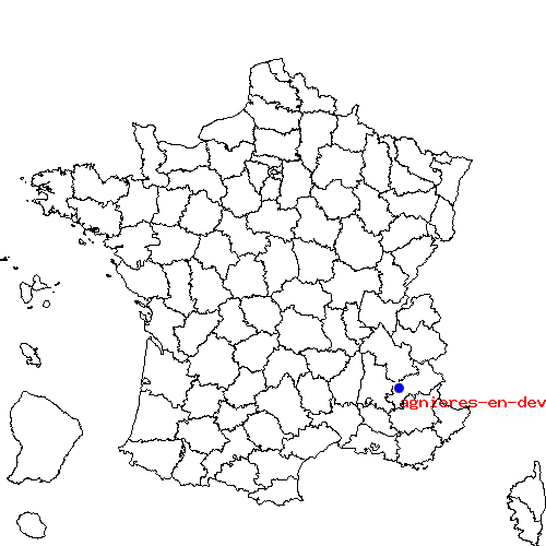 localisation sur le carte de agnieres-en-devoluy 