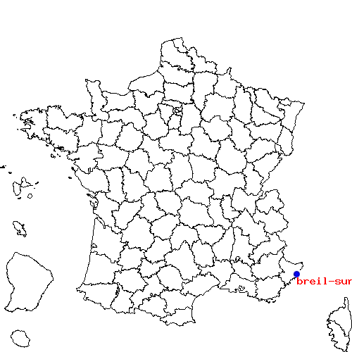 localisation sur le carte de breil-sur-roya 