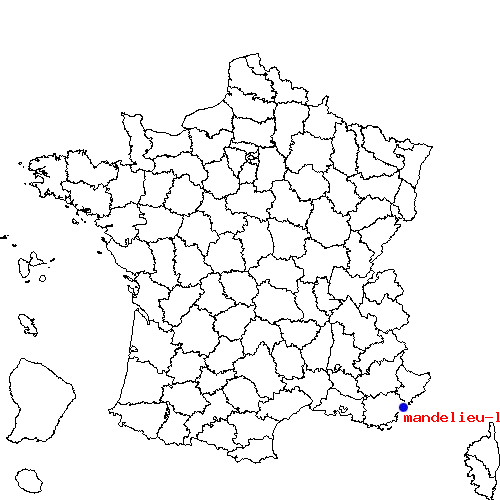 localisation sur le carte de mandelieu-la-napoule 