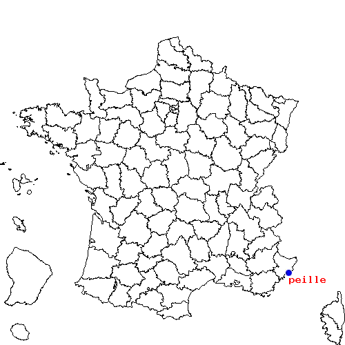 localisation sur le carte de peille 