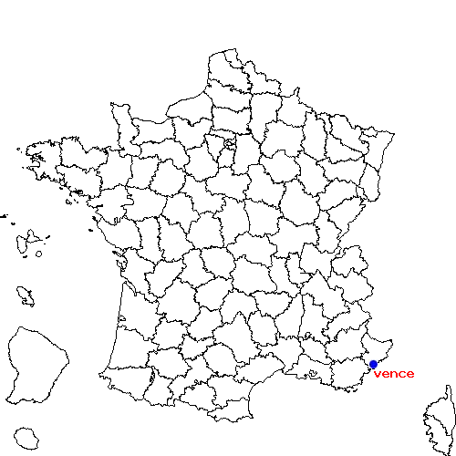 localisation sur le carte de vence 