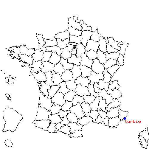 localisation sur le carte de turbie 