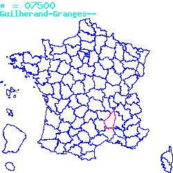 localisation sur le carte de Guilherand-Granges 07500