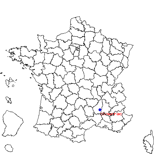 localisation sur le carte de chomerac 