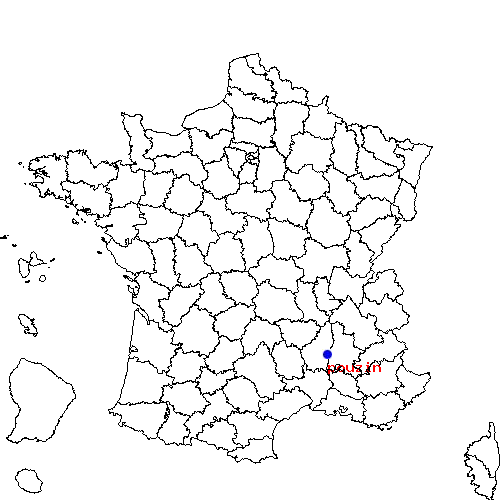 localisation sur le carte de pouzin 