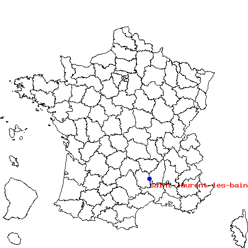 localisation sur le carte de saint-laurent-les-bains 