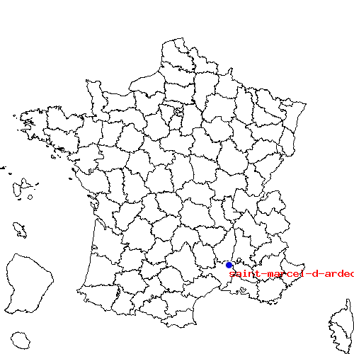 localisation sur le carte de saint-marcel-d-ardeche 