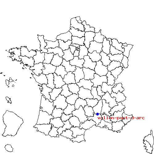 localisation sur le carte de vallon-pont-d-arc 