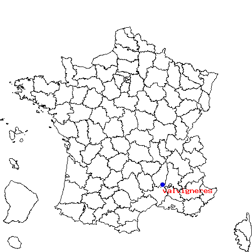 localisation sur le carte de valvigneres 