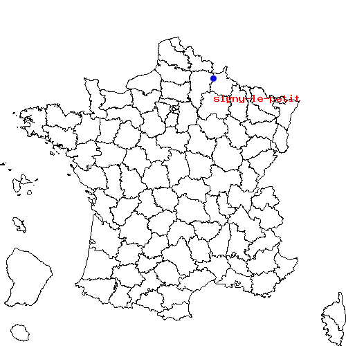 localisation sur le carte de signy-le-petit 