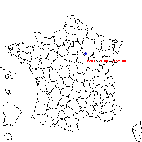 localisation sur le carte de noes-pres-troyes 