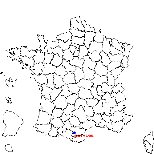 localisation sur le carte de malvies 