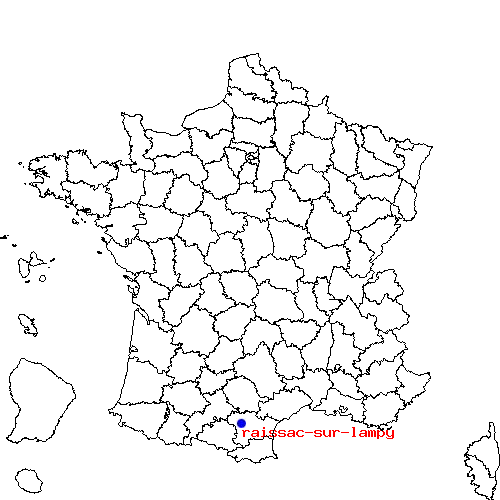localisation sur le carte de raissac-sur-lampy 