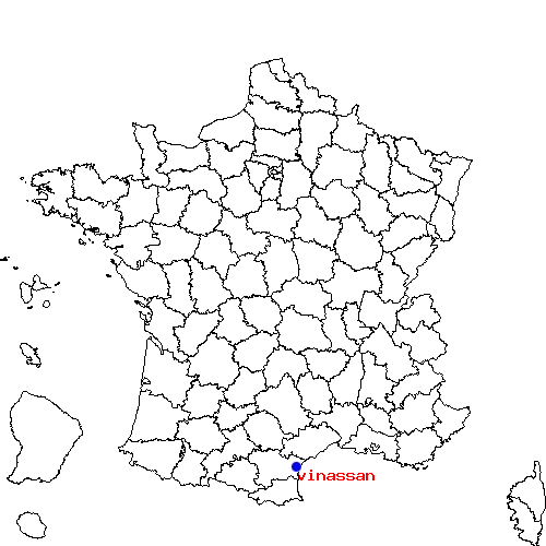 localisation sur le carte de vinassan 
