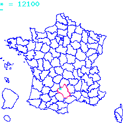 localisation sur le carte de Comprégnac 12100