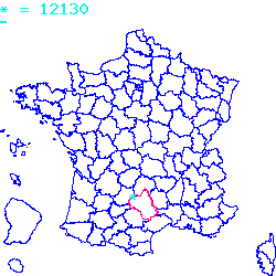 localisation sur le carte de Pomayrols 12130