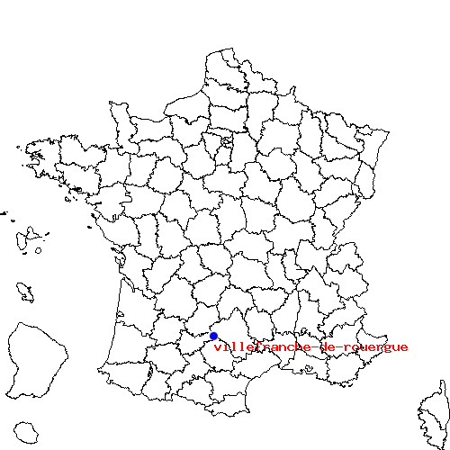 localisation sur le carte de villefranche-de-rouergue 