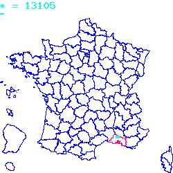 localisation sur le carte de Mimet 13105