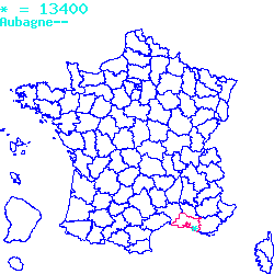 localisation sur le carte de Aubagne 13400